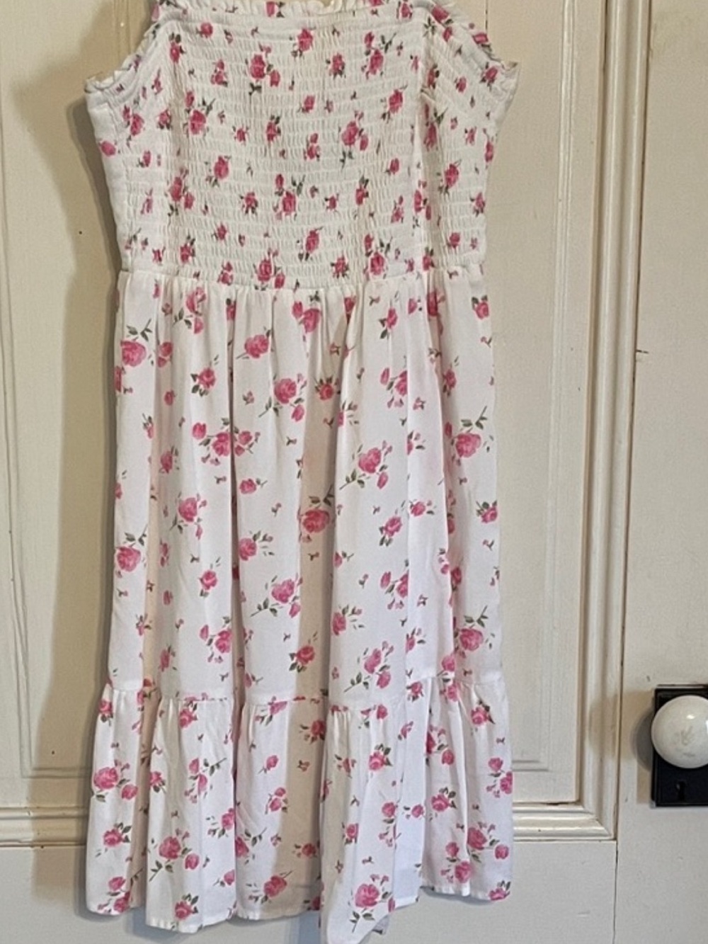 Hollister White Sundress with Pink Rose Print